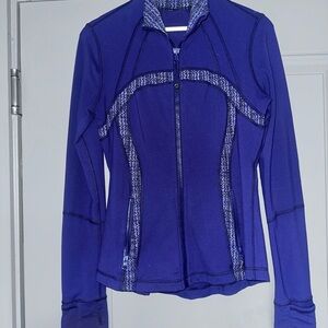 Purple Lululemon Swiftly Tech long sleeve jacket,  full zip, reflective, thumb i